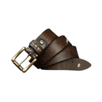 Rustikaler western ledergürtel mit handgenähten details - kaffee