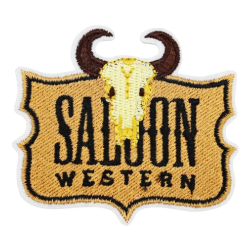 Saloon western cowboy gestickter aufnäher