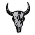 Schwarz und weiß stierschädel bestickter western patch