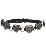 Schwarzer herzbesetzter westerngürtel für damen