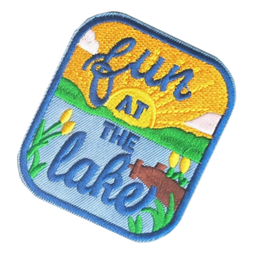 Spaß am see cowboy bestickter aufnäher