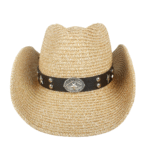 Strohcowboyhut mit stern-concho-band