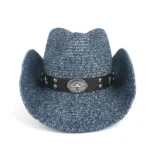 Strohcowboyhut mit stern-concho-band - dunkelblau