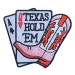 Texas hold 'em cowboy bestickter aufnäher