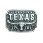 Texas longhorn gürtelschnalle - silber