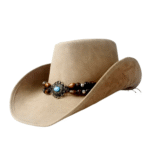 Türkis perlenbesetzter leder cowboyhut