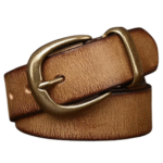 Unisex echtleder-westerngürtel mit kupferstift-schnalle