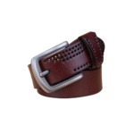 Unisex western ausgehöhlt kuhhautledergürtel mit stiftschnalle - rötlich braun