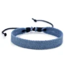 Verstellbares western denim wrap armband für damen - hellblau 1