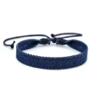 Verstellbares western denim wrap armband für damen - mittelblau 1