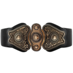 Vintage bohemien stretchgürtel mit verzierter metallschnalle