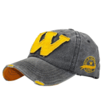 Vintage western distressed baseball cap mit gesticktem w
