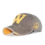Vintage western distressed baseball cap mit gesticktem w - B style kaffe