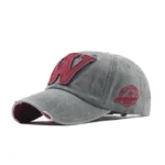 Vintage western distressed baseball cap mit gesticktem “w” - b stil grau