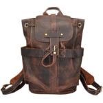 Vintage western dunkelbrauner leder rucksack Vintage western dunkelbrauner leder rucksack