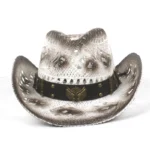 Weiß brauner strohhut mit lederband dekorativ - eagle