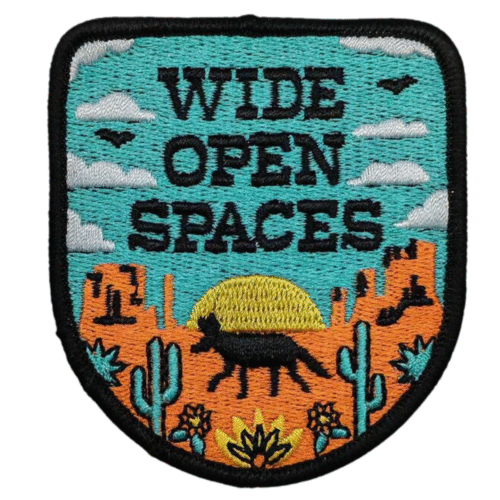 Weite offene räume cowboy bestickter aufnäher