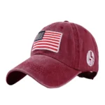 Western amerikanische flaggenmütze bestickt verstellbar - bordeauxrot Western amerikanische flaggenmütze bestickt verstellbar - bordeauxrot