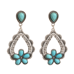 Western boho türkis blumen hängende ohrringe