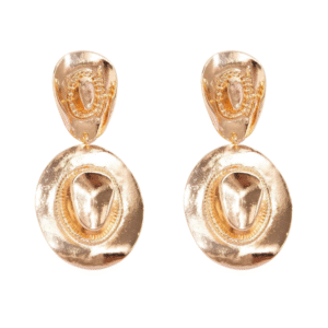 Western cowboyhut tropfenohrringe in gold und silver - gold