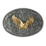Western eagle cowboy-gürtelschnalle mit floralem design