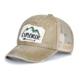 Western explorer amerikanische cap mit mesh-rücken und verstellbarem riemen - khaki