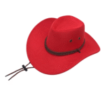 Western-filzhut mit geflochtenem seilband - rot