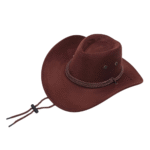 Western-filzhut mit geflochtenem seilband - dunkelbraun