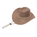 Western-filzhut mit geflochtenem seilband - beige
