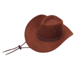 Western-filzhut mit geflochtenem seilband - braun