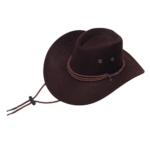 Western-filzhut mit geflochtenem seilband - kaffee