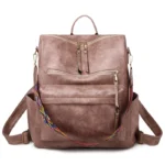 Western leder rucksack mit farbigem gurt - pink Western leder rucksack mit farbigem gurt - pink