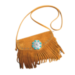 Western leder umhängetasche mit türkis akzent Western leder umhängetasche mit türkis akzent
