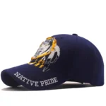 Western native pride wolf bestickte mütze verstellbar - marineblau