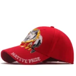 Western native pride wolf bestickte mütze verstellbar - rot