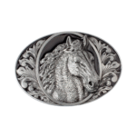 Western pferdekopf gürtelschnalle - silber