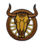 Western stier-totenkopf rad gestickter aufnäher