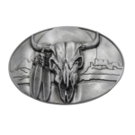 Western stierschädel-gürtelschnalle – antikes silberfinish Western stierschädel-gürtelschnalle – antikes silberfinish