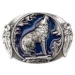 Western wolf heulende gürtelschnalle - stil 02