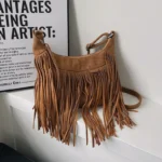 Westernstil kunstwildleder-quaste-schultertasche - schokolade Westernstil kunstwildleder-quaste-schultertasche - schokolade