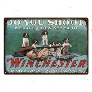 Winchester cowboy metallwandplatte hundejagddesign