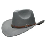 Wollfilz-westernhut mit concho-band - grau