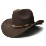 Wollfilz-westernhut mit concho-band - kaffee