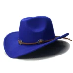 Wollfilz-westernhut mit concho-band - königsblau