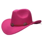 Wollfilz-westernhut mit concho-band - rosa