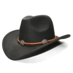 Wollfilz-westernhut mit concho-band - schwarz