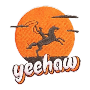 Yeehaw sonnenuntergang cowboy bestickter aufnäher